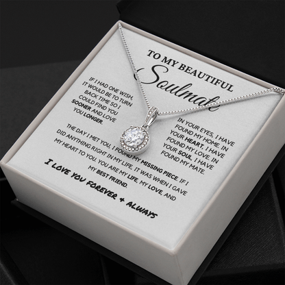 Soulmate - Missing Piece - Eternal Hope Necklace | Romantic Gift for Wife, Fiancé, Girlfriend, Valentine's Day Present 0201bE