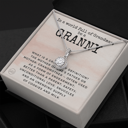 Gift for Granny | Grandmother Nickname, Grandma, Mother's Day Necklace, Birthday, Get Well, Missing You, Granny Definition, Christmas, From Family Grandkids  Granddaughter Grandson 1118cE