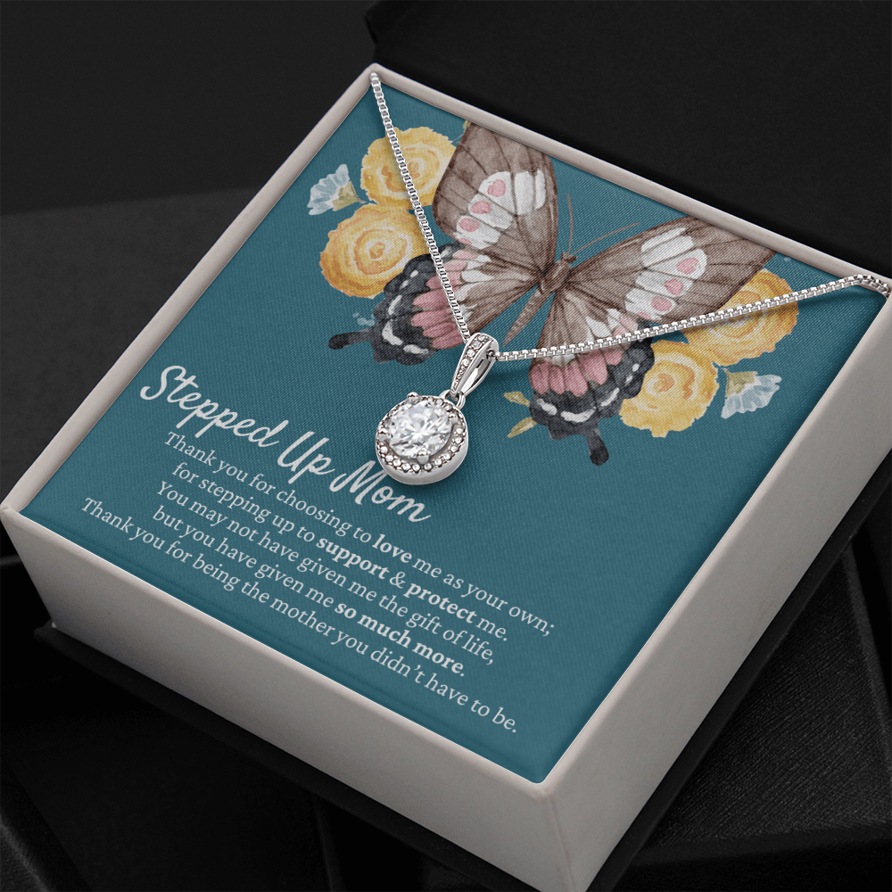 Stepped Up Mom Gift | Mother's Day Present, Butterfly Necklace, Bonus Mom, Meaningful Stepmom Gift, Unbiological Mom Gift, Birthday Idea