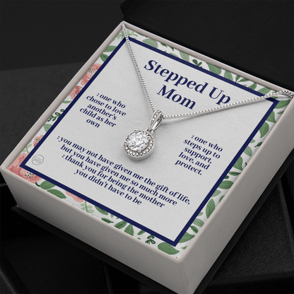 Stepped Up Mom | Mother's Day Gift for Stepmom, Bonus Mom, Stepmother, Grandma, Second Mama, From Step Daughter Son, Birthday, Foster 0317iE