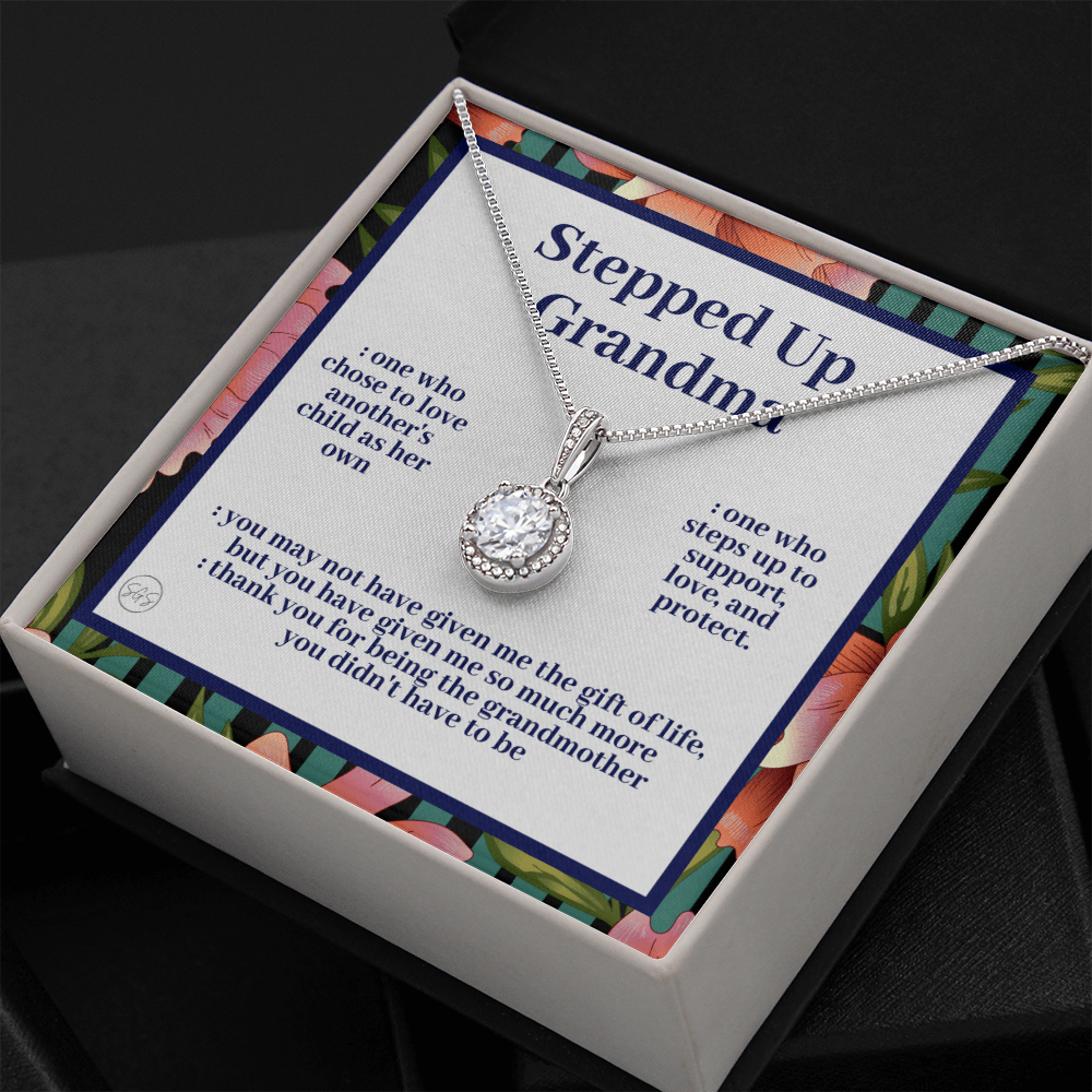 Stepped Up Grandma | Mother's Day Gift for Bonus Grandmother, Grand Mother, From Granddaughter, Second Mama, Foster Grandma Birthday 0419hE