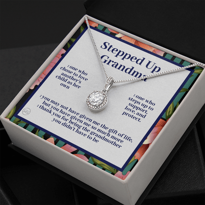Stepped Up Grandma | Mother's Day Gift for Bonus Grandmother, Grand Mother, From Granddaughter, Second Mama, Foster Grandma Birthday 0419hE