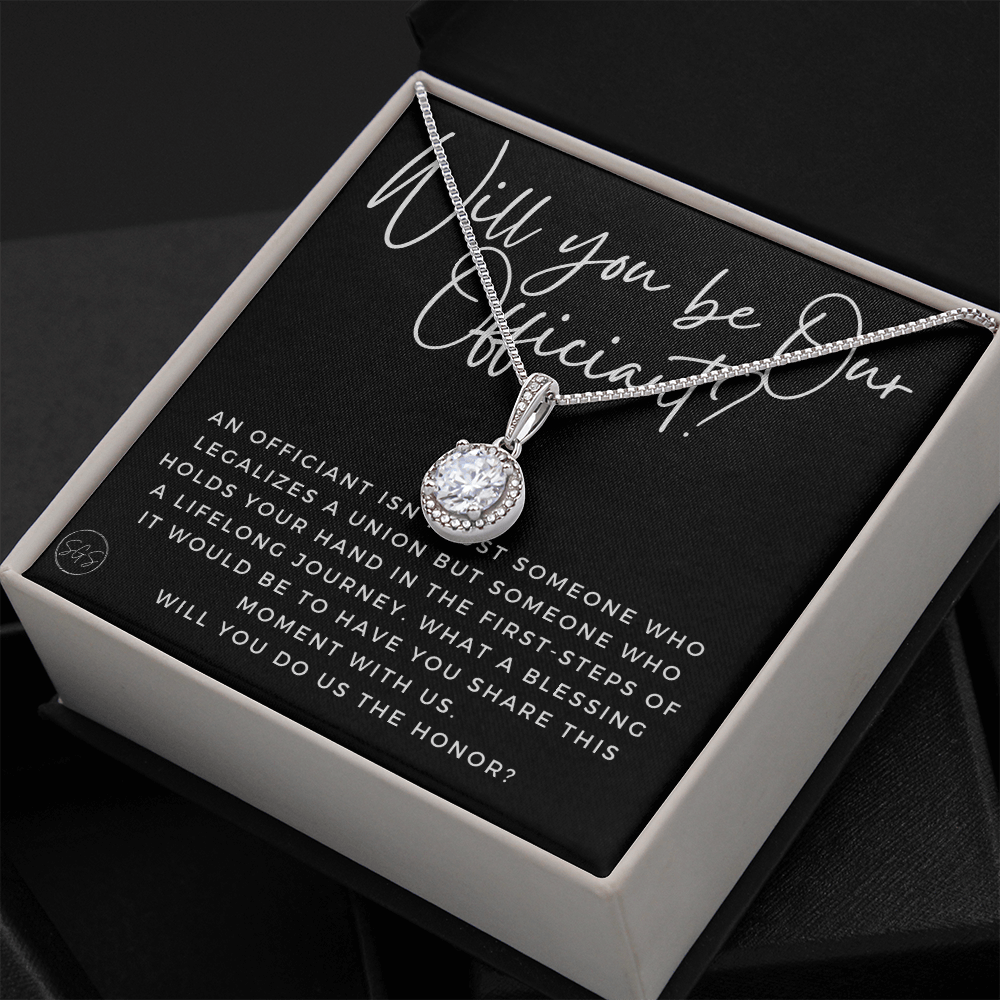 Wedding Officiant Proposal Gift | Will You Marry Us? Will You Be Our Officiant? For Friends, Best Friend Bestie Necklace Bridal Party 0817cE