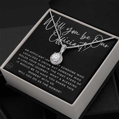 Wedding Officiant Proposal Gift | Will You Marry Us? Will You Be Our Officiant? For Friends, Best Friend Bestie Necklace Bridal Party 0817cE