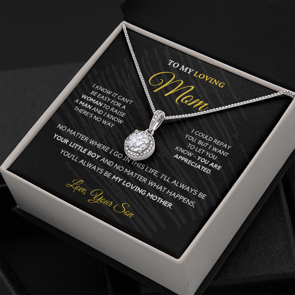 Gift For Mom from Son - I'll Always Be Your Little Boy - Love Knot Necklace | Gift for Mother's Day From Son, Mom Birthday Present M4E