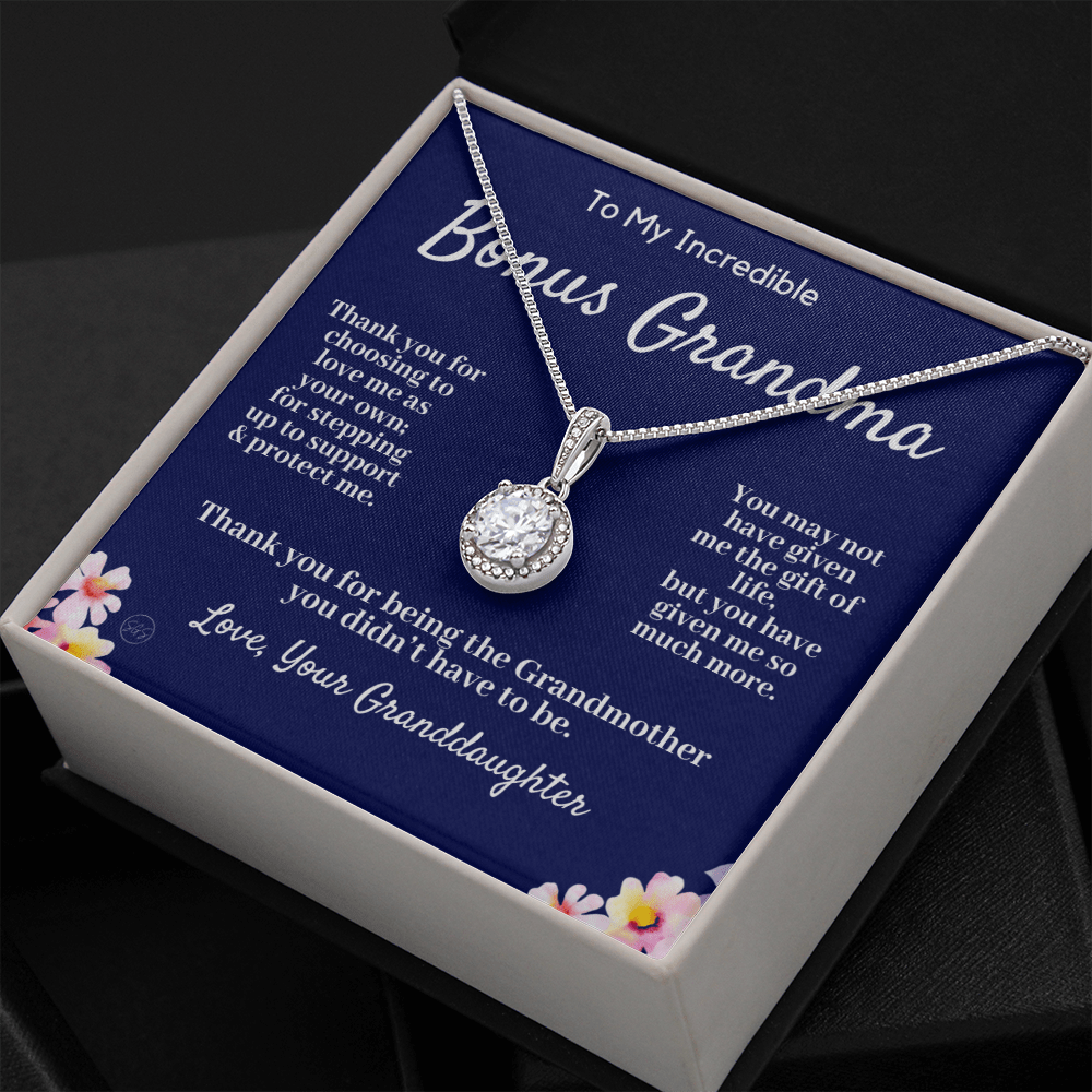 Stepped Up Grandma | Mother's Day Gift for Bonus Grandmother, Grand Mother, From Granddaughter, Second Mama, Foster Grandma Birthday 0419aE