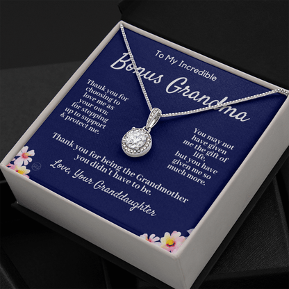 Stepped Up Grandma | Mother's Day Gift for Bonus Grandmother, Grand Mother, From Granddaughter, Second Mama, Foster Grandma Birthday 0419aE
