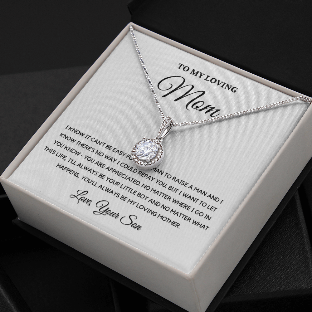 To My Loving Mom - Love Knot Necklace | Gift for Mother's Day From Son, I'll Always Be Your Little Boy, You'll Always Be My Loving Mother 4E