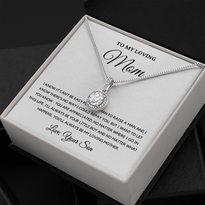 To My Loving Mom - Love Knot Necklace | Gift for Mother's Day From Son, I'll Always Be Your Little Boy, You'll Always Be My Loving Mother 4E