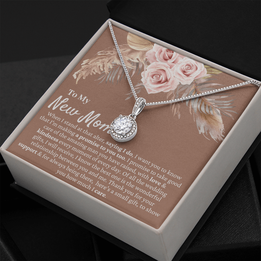 Mother in Law Wedding Gift from Bride - Mother of the Groom Necklace, Sentimental Future Mother-in-Law, Pampas Grass & Desert Rose