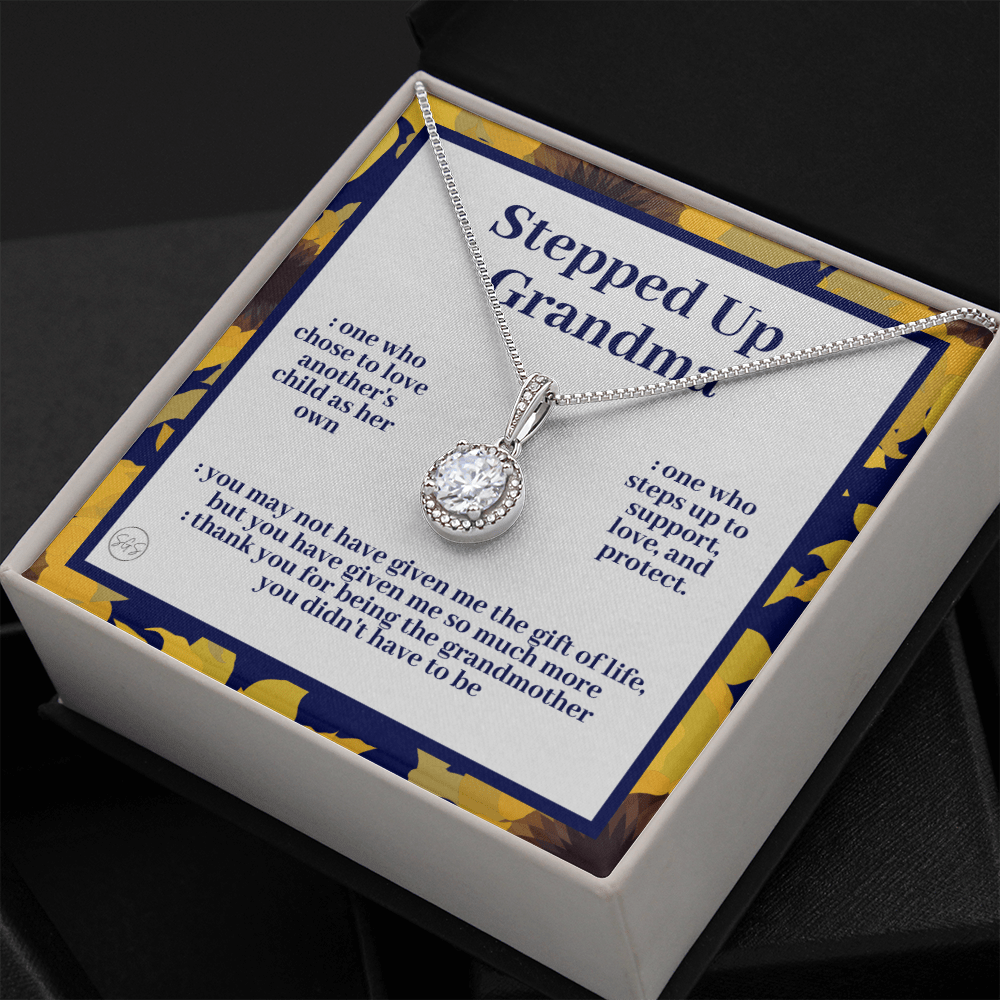 Stepped Up Grandma | Mother's Day Gift for Bonus Grandmother, Grand Mother, From Granddaughter, Second Mama, Foster Grandma Birthday 0419fE
