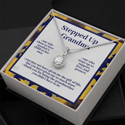 Stepped Up Grandma | Mother's Day Gift for Bonus Grandmother, Grand Mother, From Granddaughter, Second Mama, Foster Grandma Birthday 0419fE