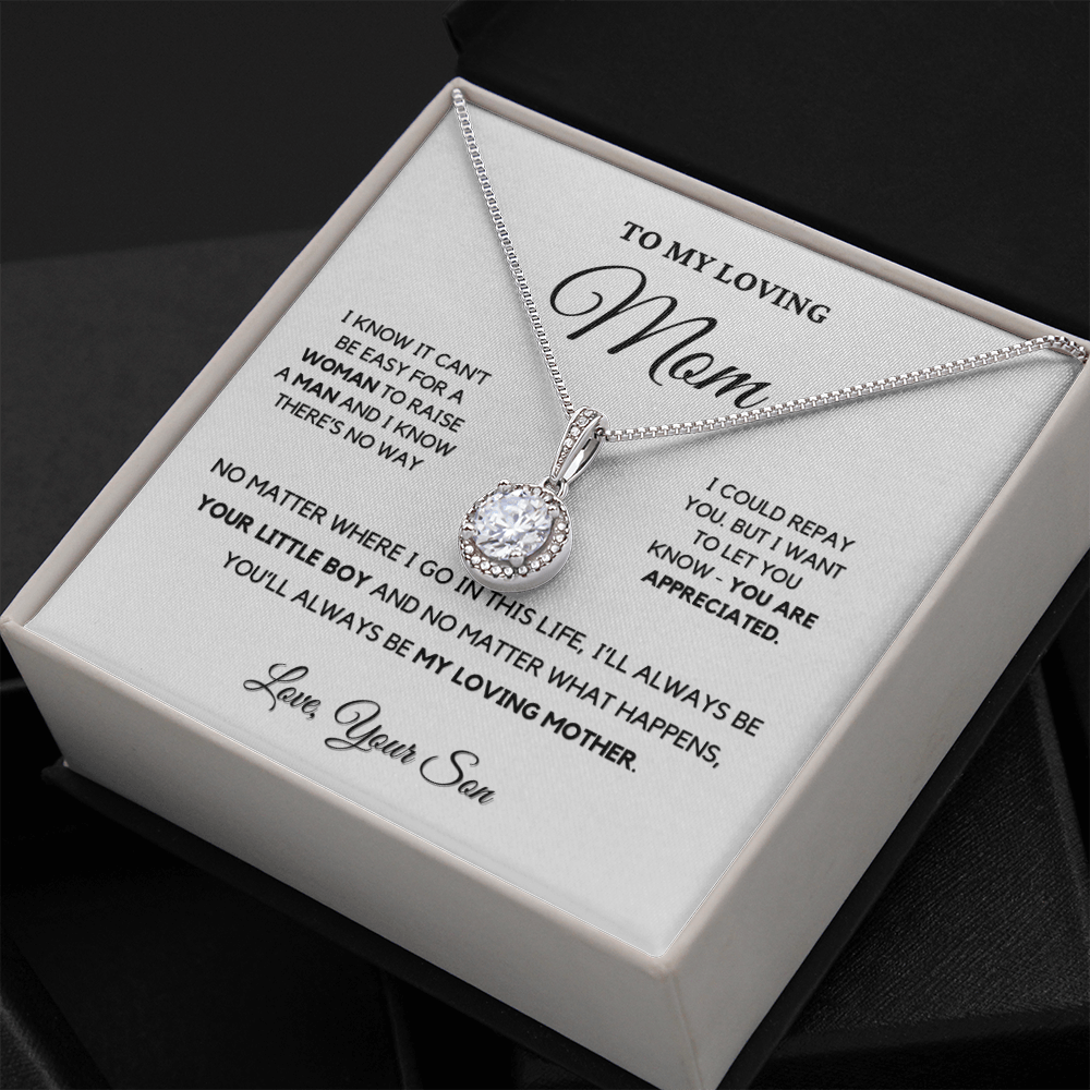 Gift For Mom from Son - I'll Always Be Your Little Boy - Love Knot Necklace | Gift for Mother's Day From Son, Mom Birthday Present M5E
