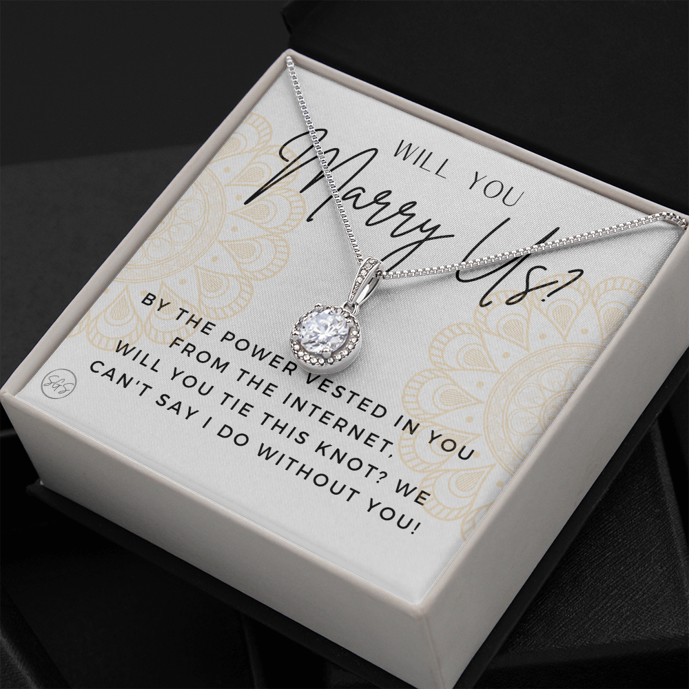 Wedding Officiant Proposal Gift | Will You Marry Us? Will You Be Our Officiant? For Friends, Best Friend Bestie Necklace Bridal Party 0817hE