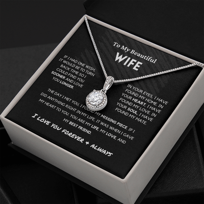 Soulmate - Missing Piece - Eternal Hope Necklace | Romantic Gift for Wife, Fiancé, Girlfriend, Valentine's Day Present 0201cE