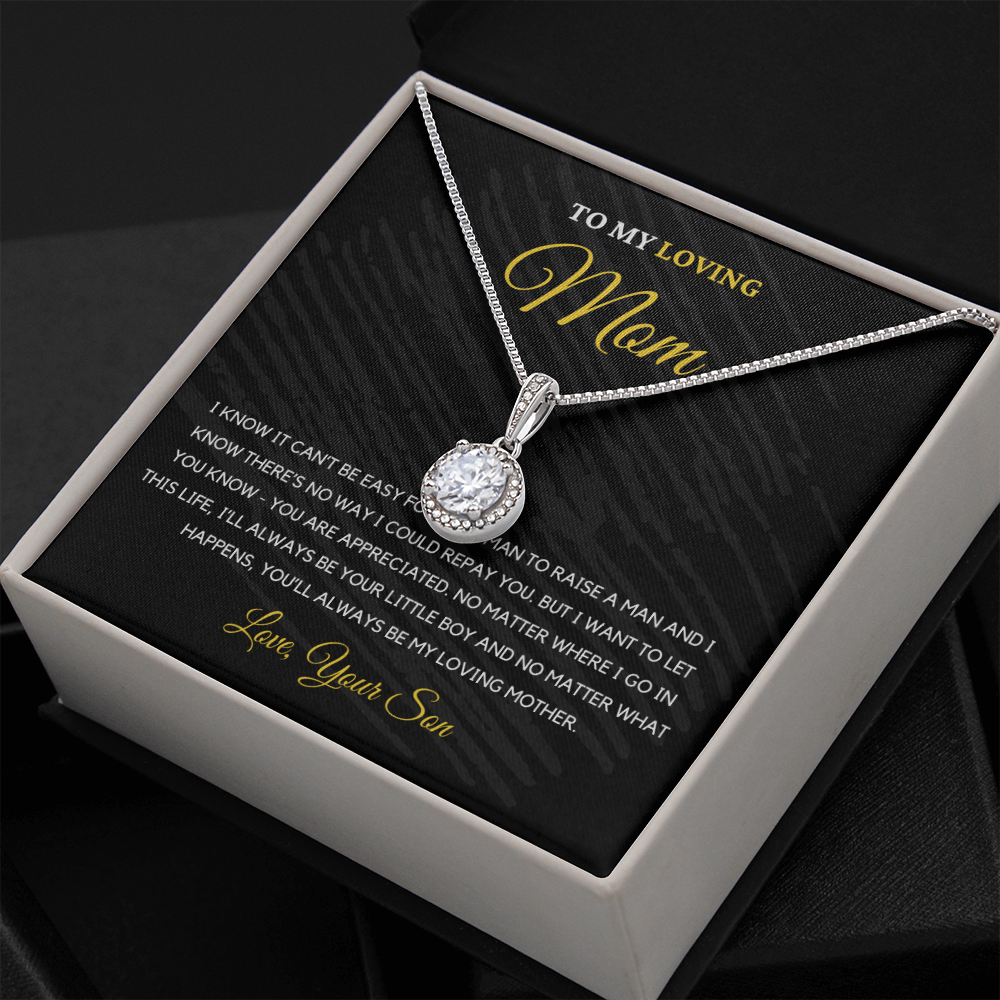To My Loving Mom - Love Knot Necklace | Gift for Mother's Day From Son, I'll Always Be Your Little Boy, You'll Always Be My Loving Mother 1E
