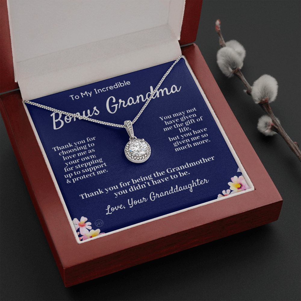 Stepped Up Grandma | Mother's Day Gift for Bonus Grandmother, Grand Mother, From Granddaughter, Second Mama, Foster Grandma Birthday 0419aE