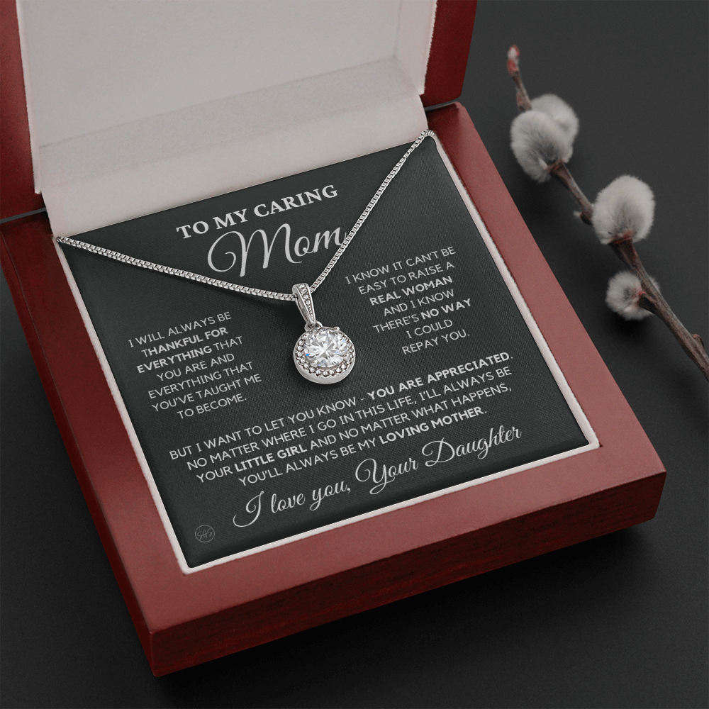 Mom - Forever Grateful - Necklace | Gift for Mother's Day, Gift for Mom From Daughter, Mother & Daughter, I'll Always Be Your Little Girl 2E
