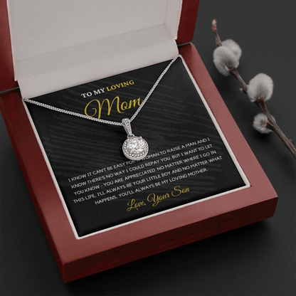To My Loving Mom - Love Knot Necklace | Gift for Mother's Day From Son, I'll Always Be Your Little Boy, You'll Always Be My Loving Mother 1E