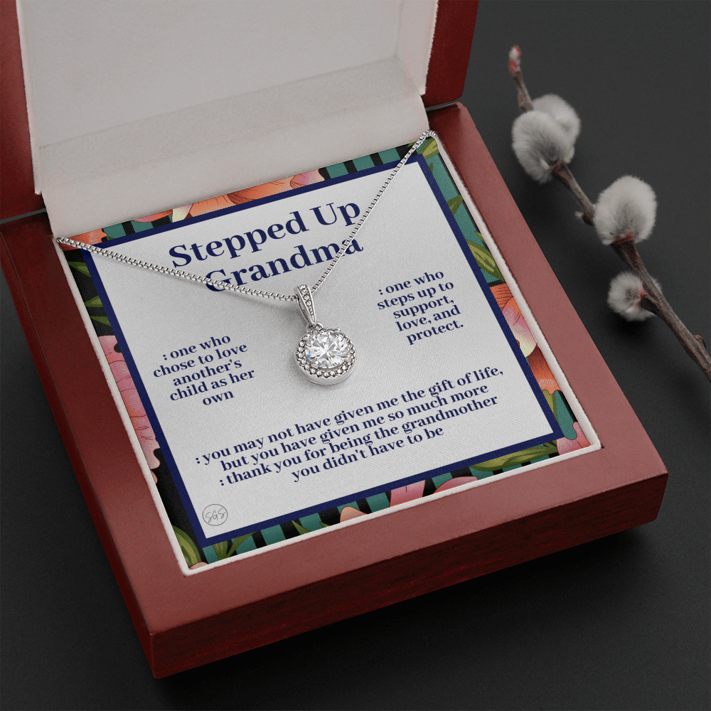 Stepped Up Grandma | Mother's Day Gift for Bonus Grandmother, Grand Mother, From Granddaughter, Second Mama, Foster Grandma Birthday 0419hE