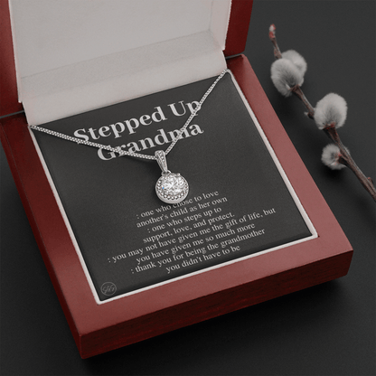 Stepped Up Grandma | Mother's Day Gift for Bonus Grandmother, Grand Mother, From Granddaughter, Second Mama, Foster Grandma Birthday 0419bE