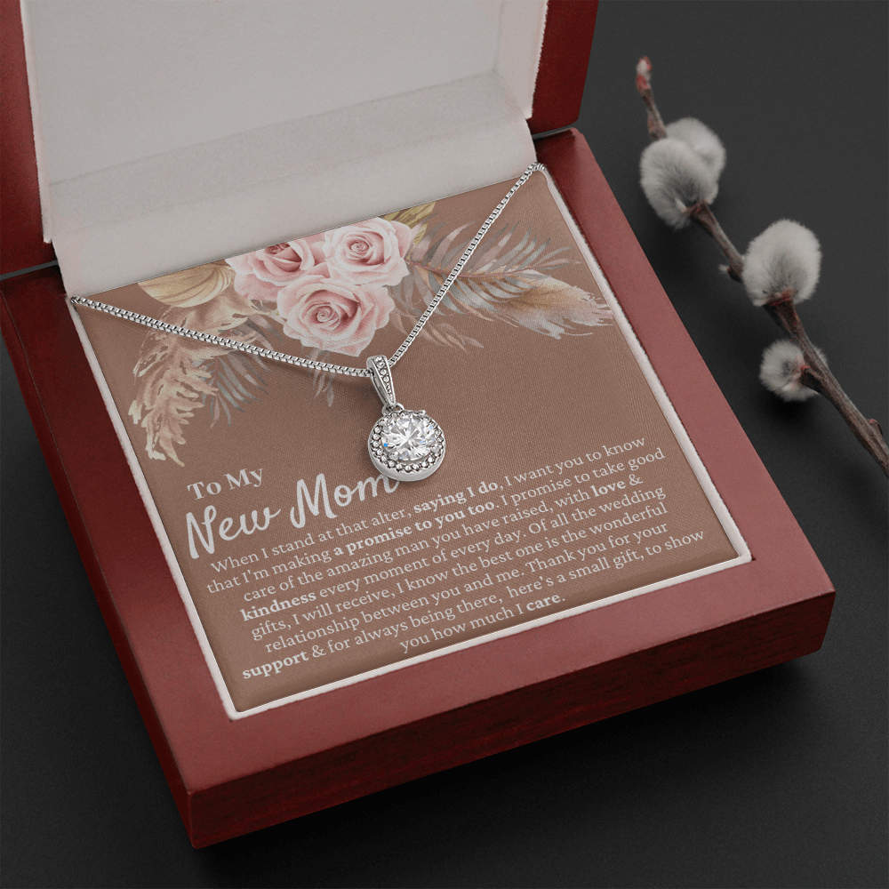 Mother in Law Wedding Gift from Bride - Mother of the Groom Necklace, Sentimental Future Mother-in-Law, Pampas Grass & Desert Rose