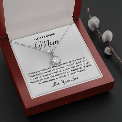 To My Loving Mom - Love Knot Necklace | Gift for Mother's Day From Son, I'll Always Be Your Little Boy, You'll Always Be My Loving Mother 4E