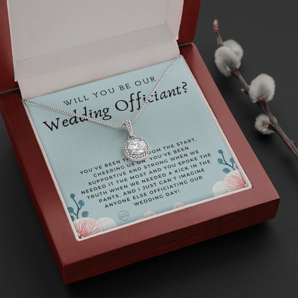 Wedding Officiant Proposal Gift | Will You Marry Us? Will You Be Our Officiant? For Friends, Best Friend Bestie Necklace Bridal Party 0817eE