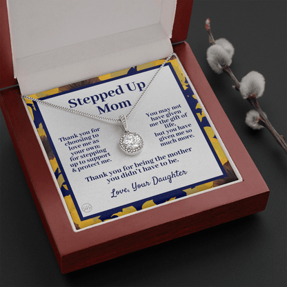 Stepped Up Mom | Mother's Day Gift for Stepmom, Bonus Mom, Stepmother, Grandma, Second Mama, From Step Daughter Son, Birthday, Foster 0317fE