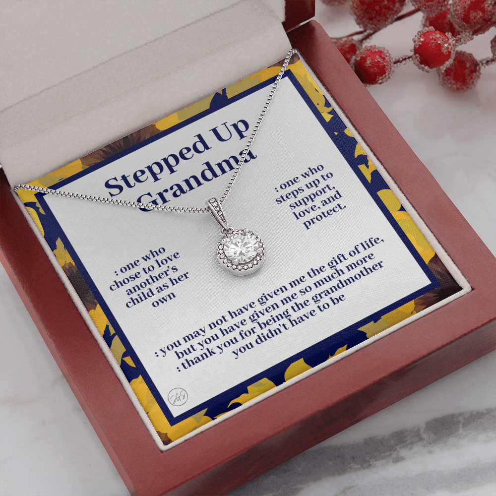 Stepped Up Grandma | Mother's Day Gift for Bonus Grandmother, Grand Mother, From Granddaughter, Second Mama, Foster Grandma Birthday 0419fE