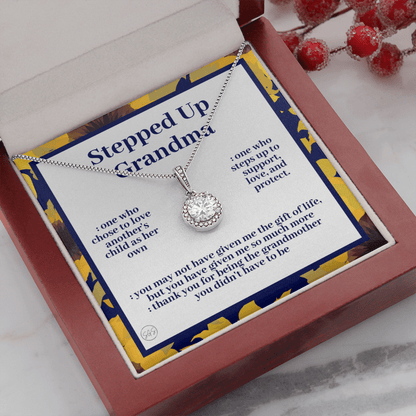 Stepped Up Grandma | Mother's Day Gift for Bonus Grandmother, Grand Mother, From Granddaughter, Second Mama, Foster Grandma Birthday 0419fE