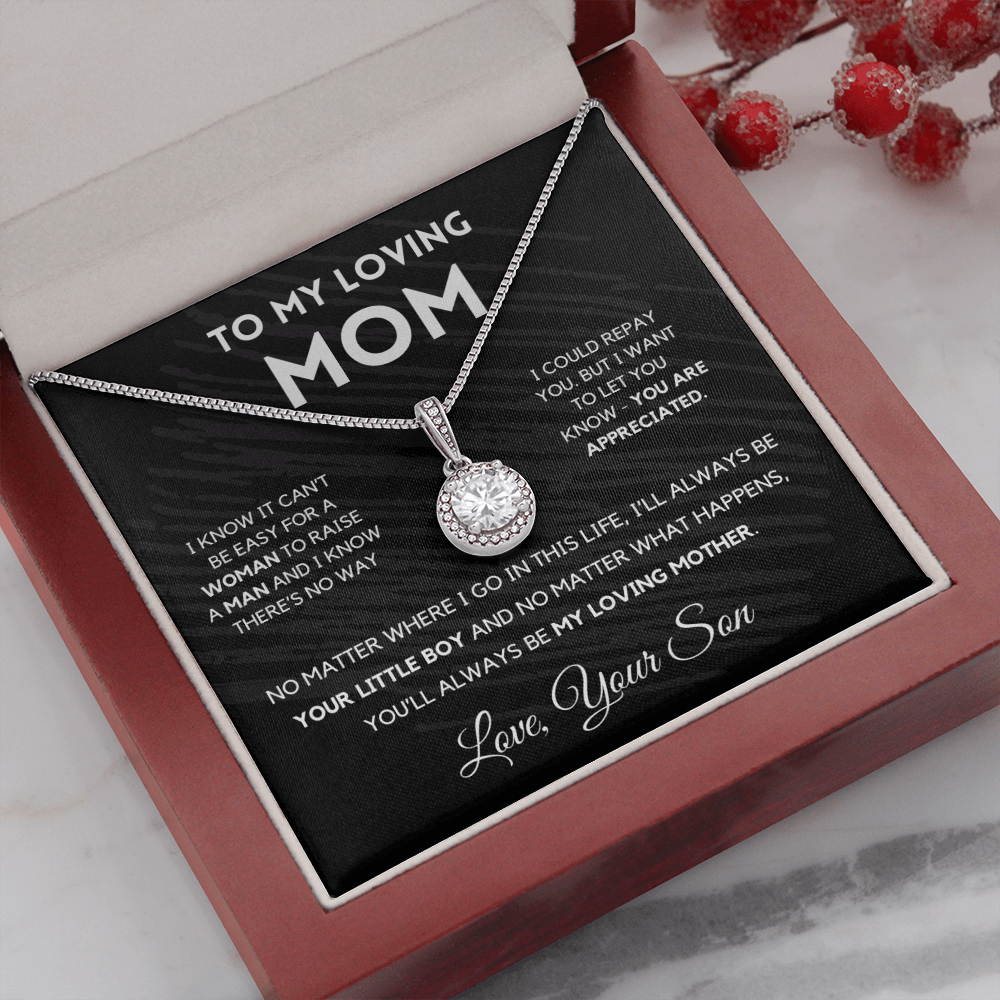 Gift For Mom from Son - I'll Always Be Your Little Boy - Love Knot Necklace | Gift for Mother's Day From Son, Mom Birthday Present M2E