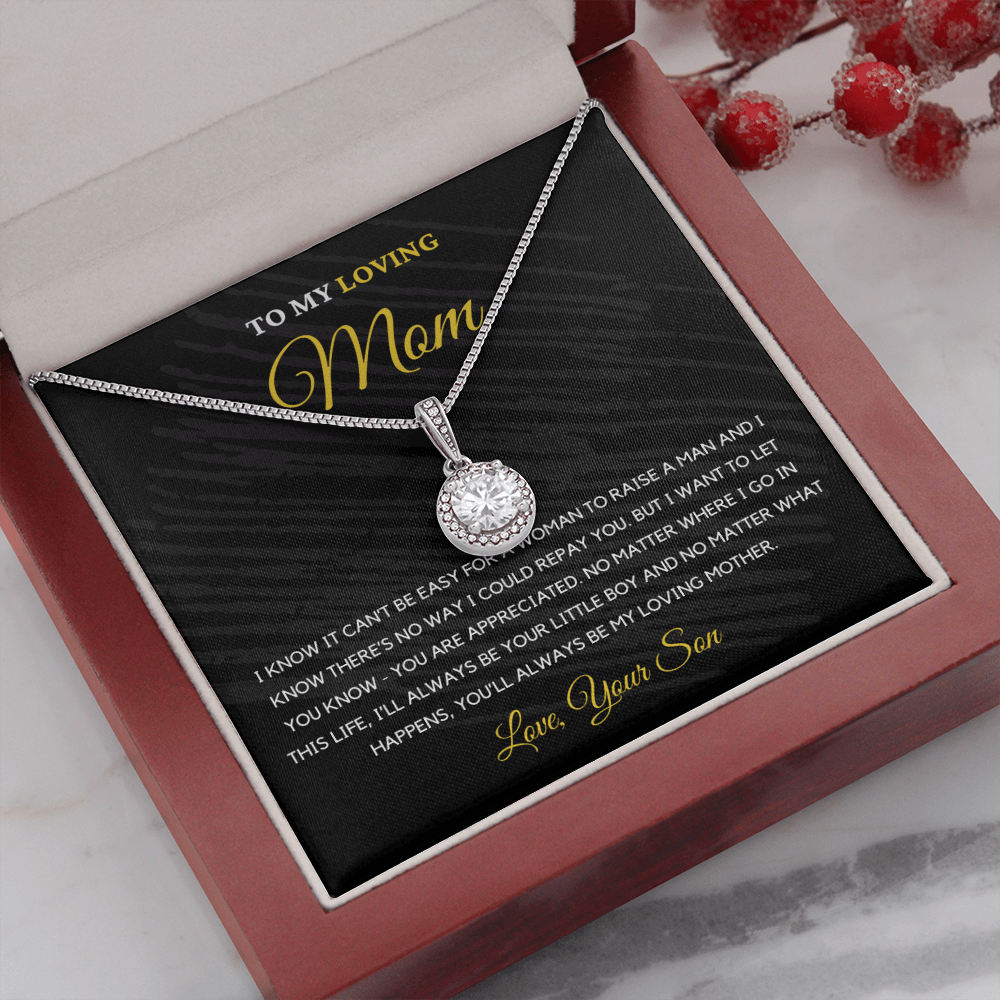 To My Loving Mom - Love Knot Necklace | Gift for Mother's Day From Son, I'll Always Be Your Little Boy, You'll Always Be My Loving Mother 1E
