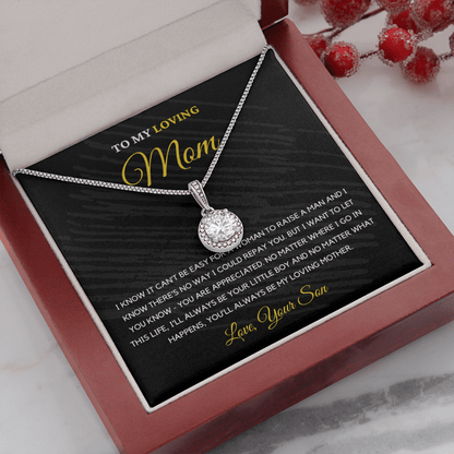 To My Loving Mom - Love Knot Necklace | Gift for Mother's Day From Son, I'll Always Be Your Little Boy, You'll Always Be My Loving Mother 1E