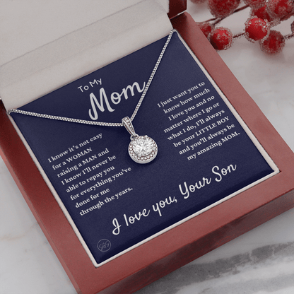Mom - Loved Mother - Necklace | Gift for Mother From Son, Mother's Day Necklace, I'll Always Be Your Little Boy, Mom and Son Bond, Eternal