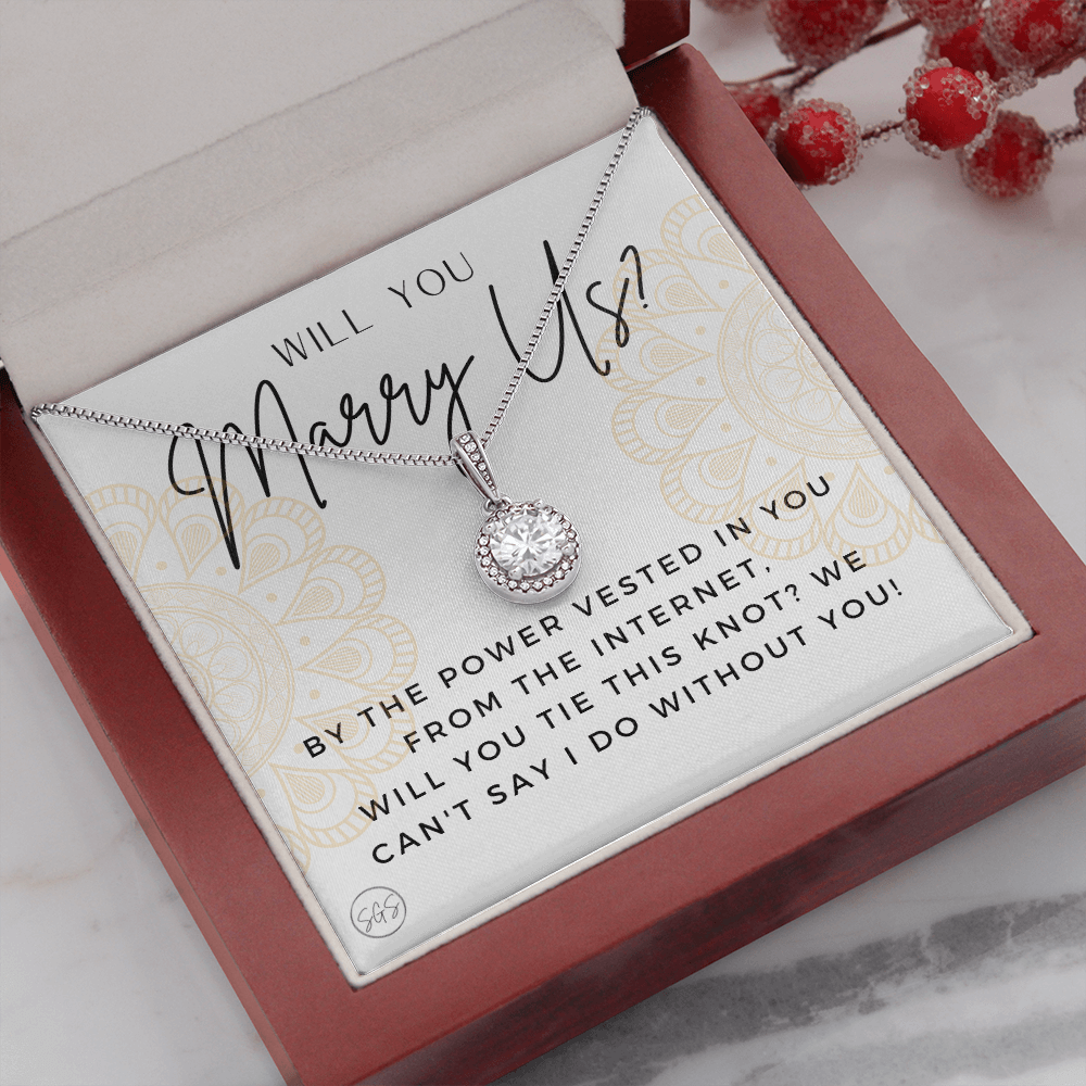 Wedding Officiant Proposal Gift | Will You Marry Us? Will You Be Our Officiant? For Friends, Best Friend Bestie Necklace Bridal Party 0817hE