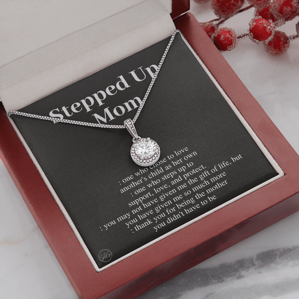 Stepped Up Mom Necklace - Eternal Hope - Stepmom & Bonus Mom Gift