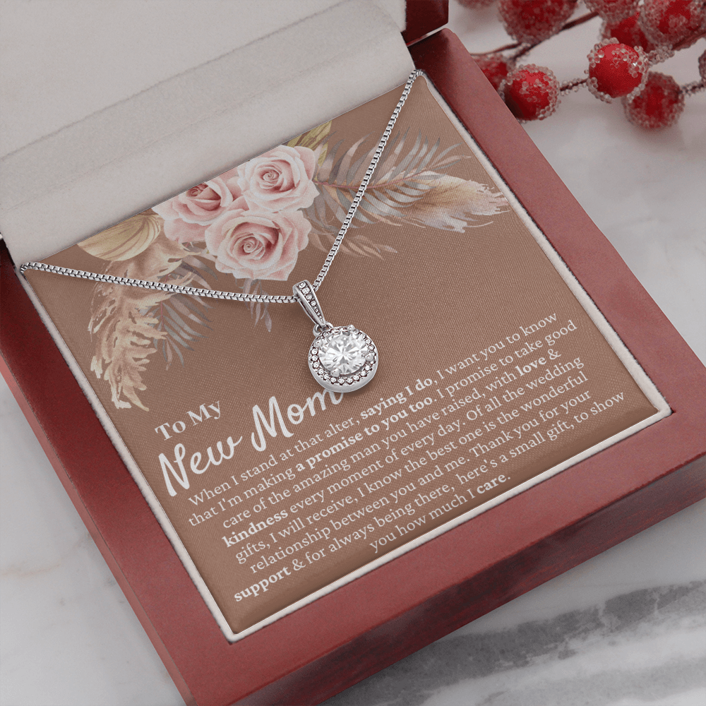 Mother in Law Wedding Gift from Bride - Mother of the Groom Necklace, Sentimental Future Mother-in-Law, Pampas Grass & Desert Rose