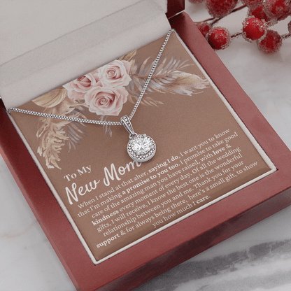 Mother in Law Wedding Gift from Bride - Mother of the Groom Necklace, Sentimental Future Mother-in-Law, Pampas Grass & Desert Rose