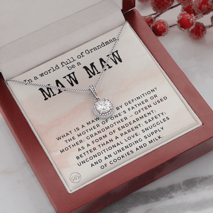 Gift for Maw Maw | Grandmother Nickname, Grandma, Mother's Day Necklace, Birthday, Get Well, Missing You, Maw Maw Definition, Christmas, From Family Grandkids  Granddaughter Grandson 1118cE