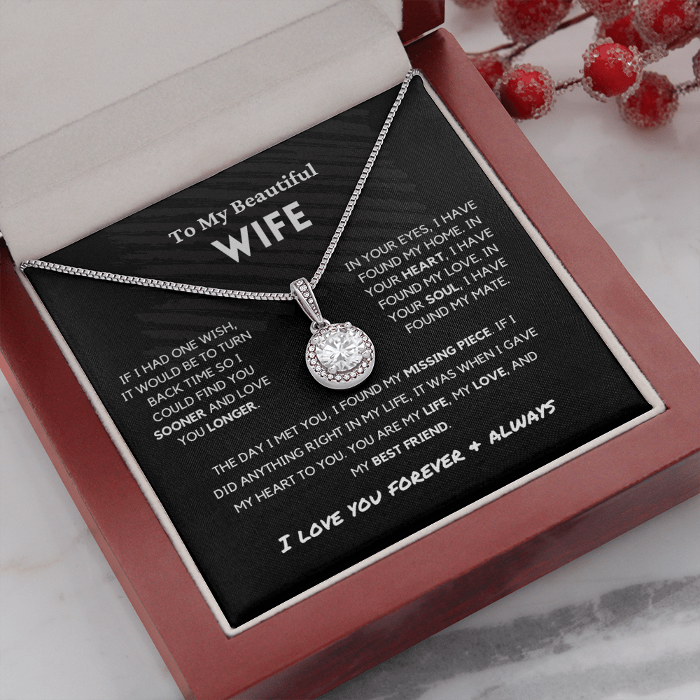 Soulmate - Missing Piece - Eternal Hope Necklace | Romantic Gift for Wife, Fiancé, Girlfriend, Valentine's Day Present 0201cE