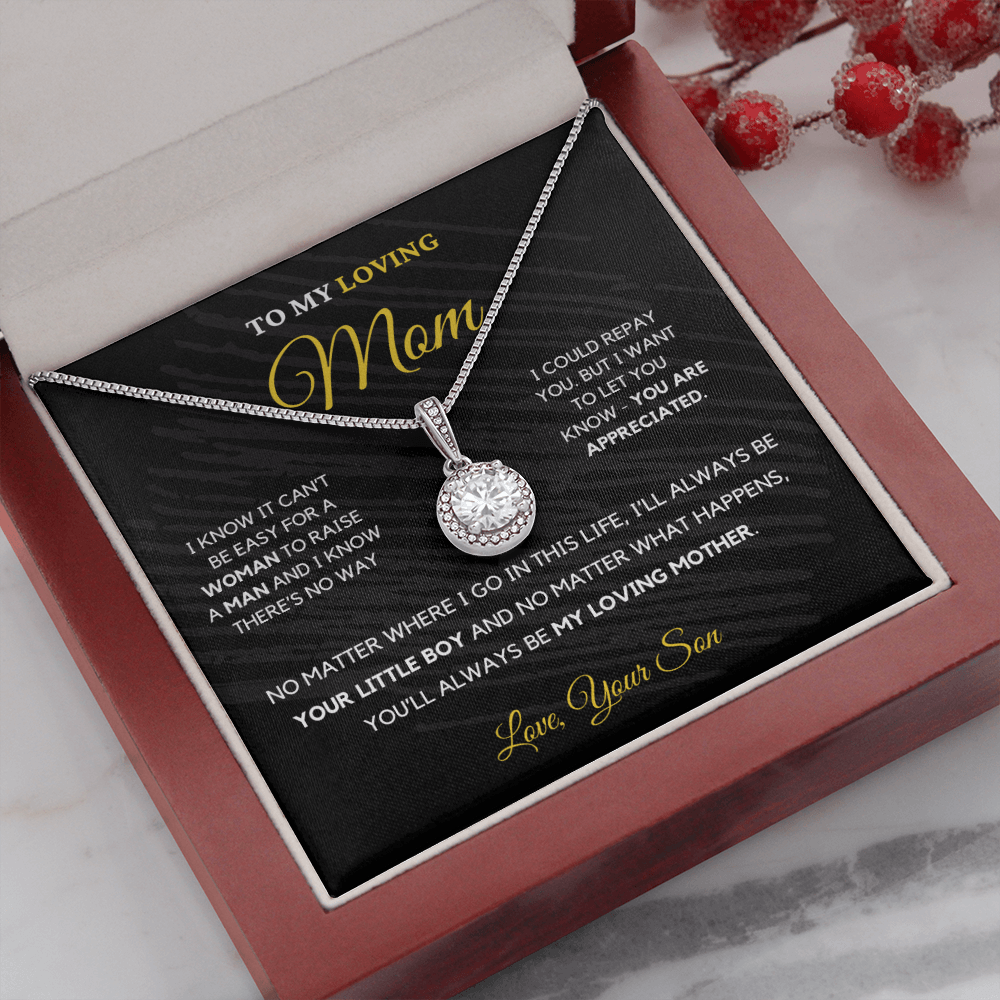 Gift For Mom from Son - I'll Always Be Your Little Boy - Love Knot Necklace | Gift for Mother's Day From Son, Mom Birthday Present M4E