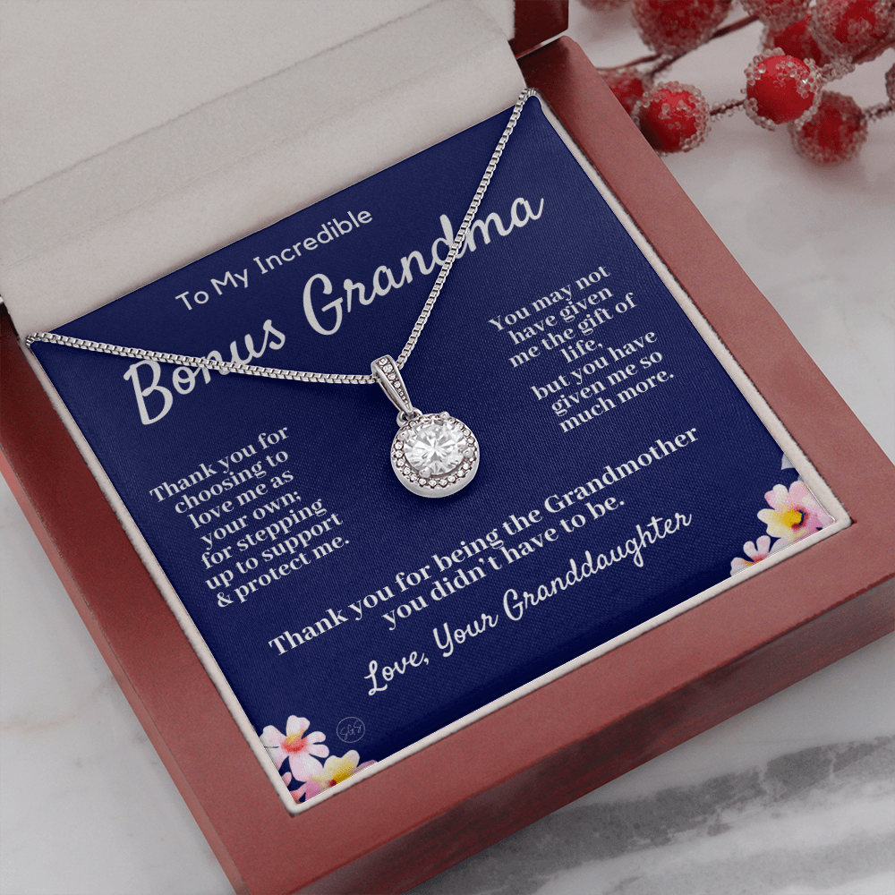 Stepped Up Grandma | Mother's Day Gift for Bonus Grandmother, Grand Mother, From Granddaughter, Second Mama, Foster Grandma Birthday 0419aE