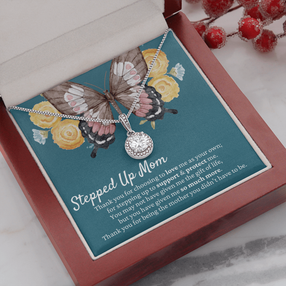 Stepped Up Mom Gift | Mother's Day Present, Butterfly Necklace, Bonus Mom, Meaningful Stepmom Gift, Unbiological Mom Gift, Birthday Idea