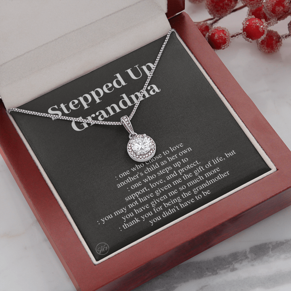 Stepped Up Grandma | Mother's Day Gift for Bonus Grandmother, Grand Mother, From Granddaughter, Second Mama, Foster Grandma Birthday 0419bE