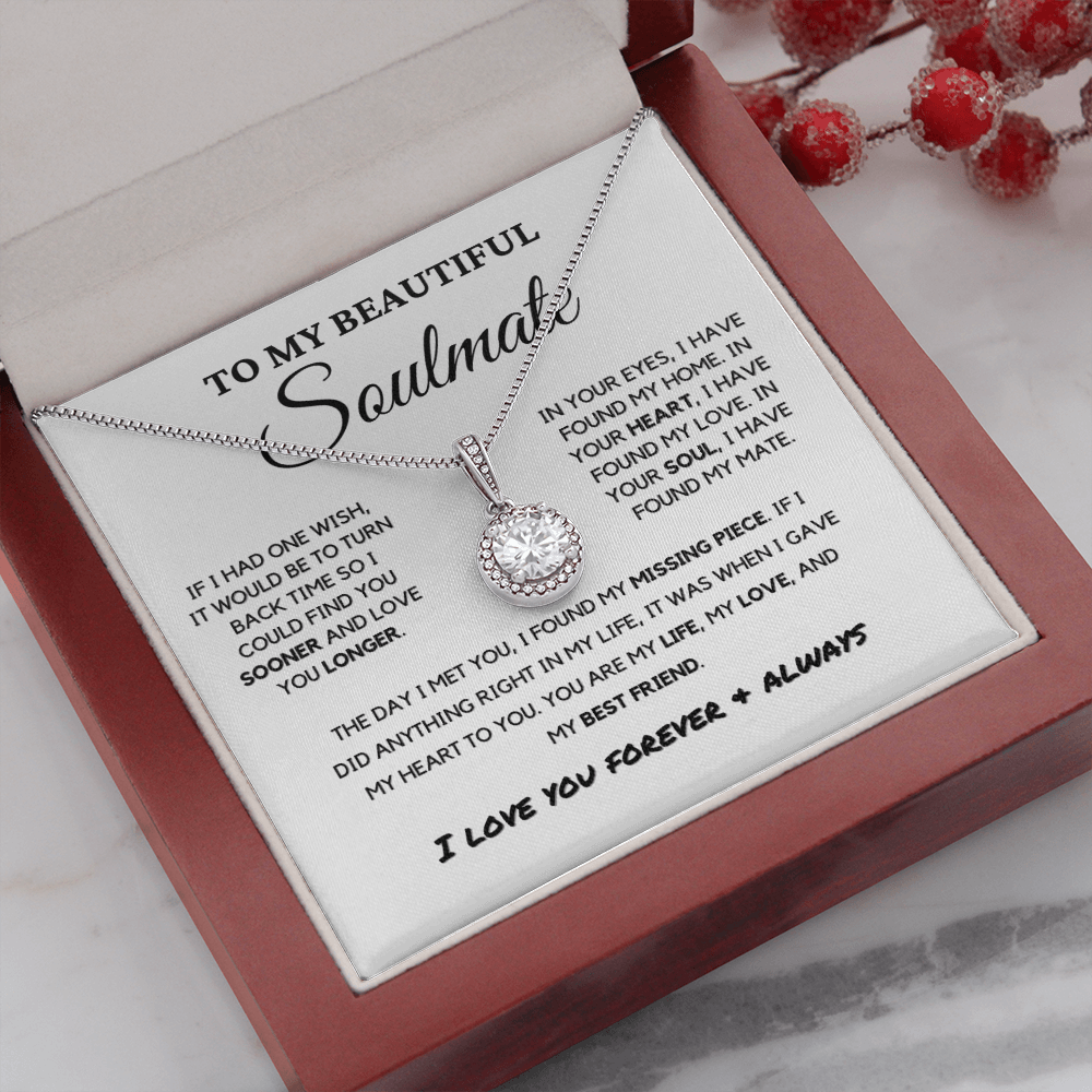 Soulmate - Missing Piece - Eternal Hope Necklace | Romantic Gift for Wife, Fiancé, Girlfriend, Valentine's Day Present 0201bE