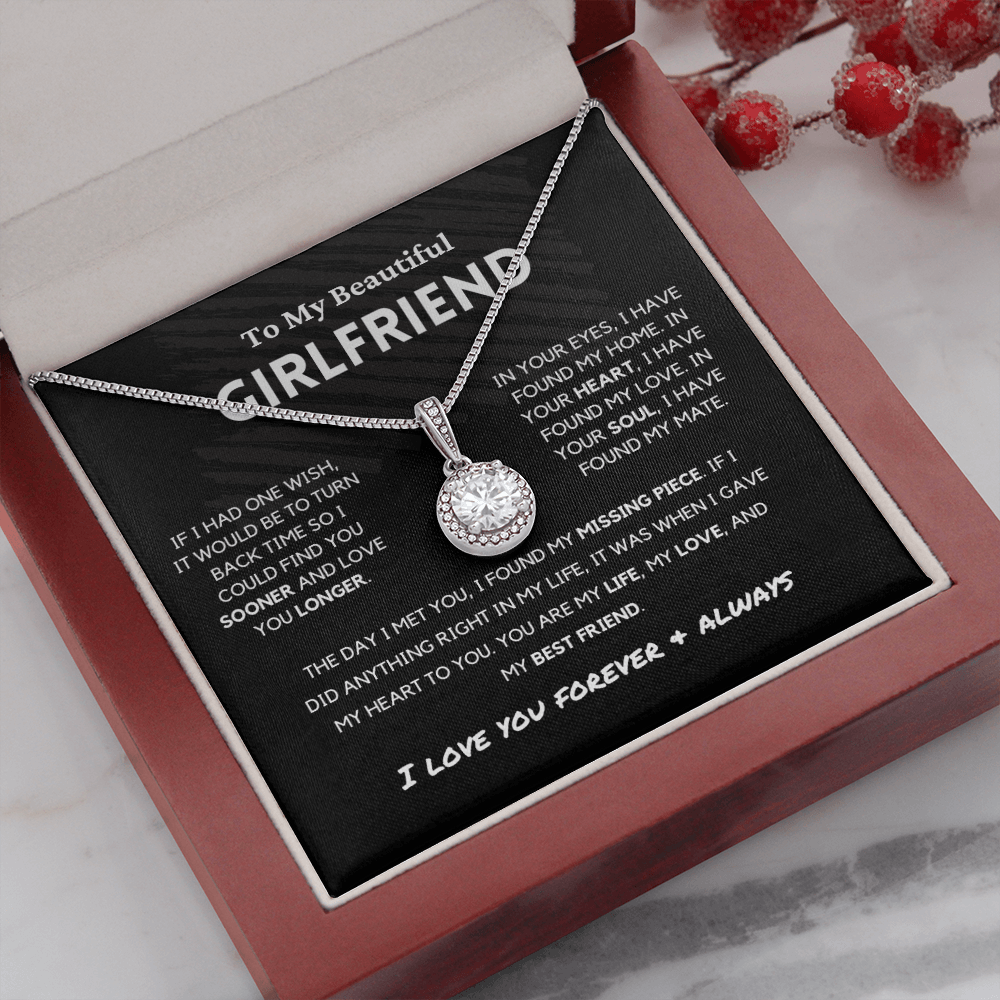 Soulmate - Missing Piece - Eternal Hope Necklace | Romantic Gift for Wife, Fiancé, Girlfriend, Valentine's Day Present 0201dE