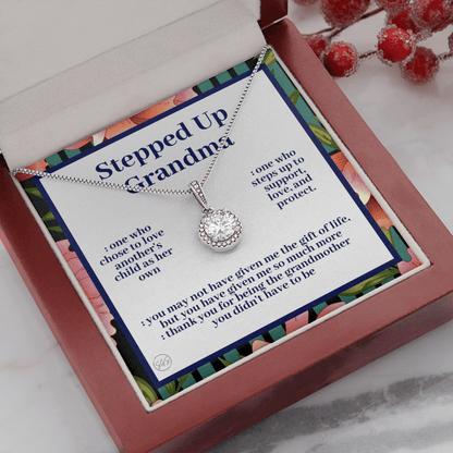 Stepped Up Grandma | Mother's Day Gift for Bonus Grandmother, Grand Mother, From Granddaughter, Second Mama, Foster Grandma Birthday 0419hE