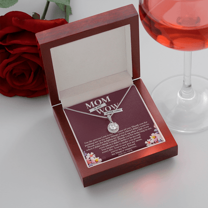 Mom is Just WOW Upside Down - Gift for Mom From Daughter, Mother's Day Gift From Son, You're My Rock, Mom Birthday Eternal Hope Necklace