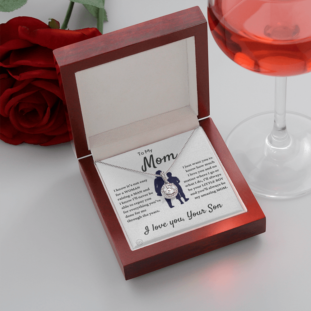 Mom - Precious Mom - Love Necklace | Gift for Mother From Son, Mother's Day Necklace, I'll Always Be Your Little Boy, Birthday Gift, Eternal